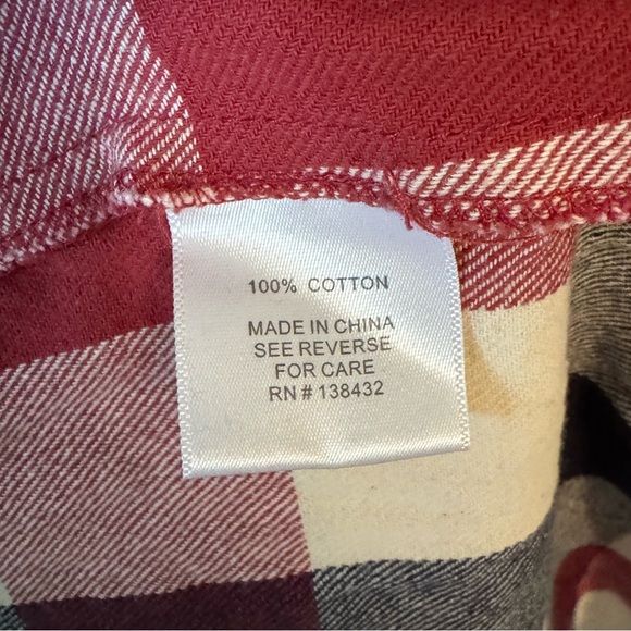 ModCloth Plaid Shirt Dress Medium | Button Front Fit & Flare Pockets Red Blue - Picture 8 of 10